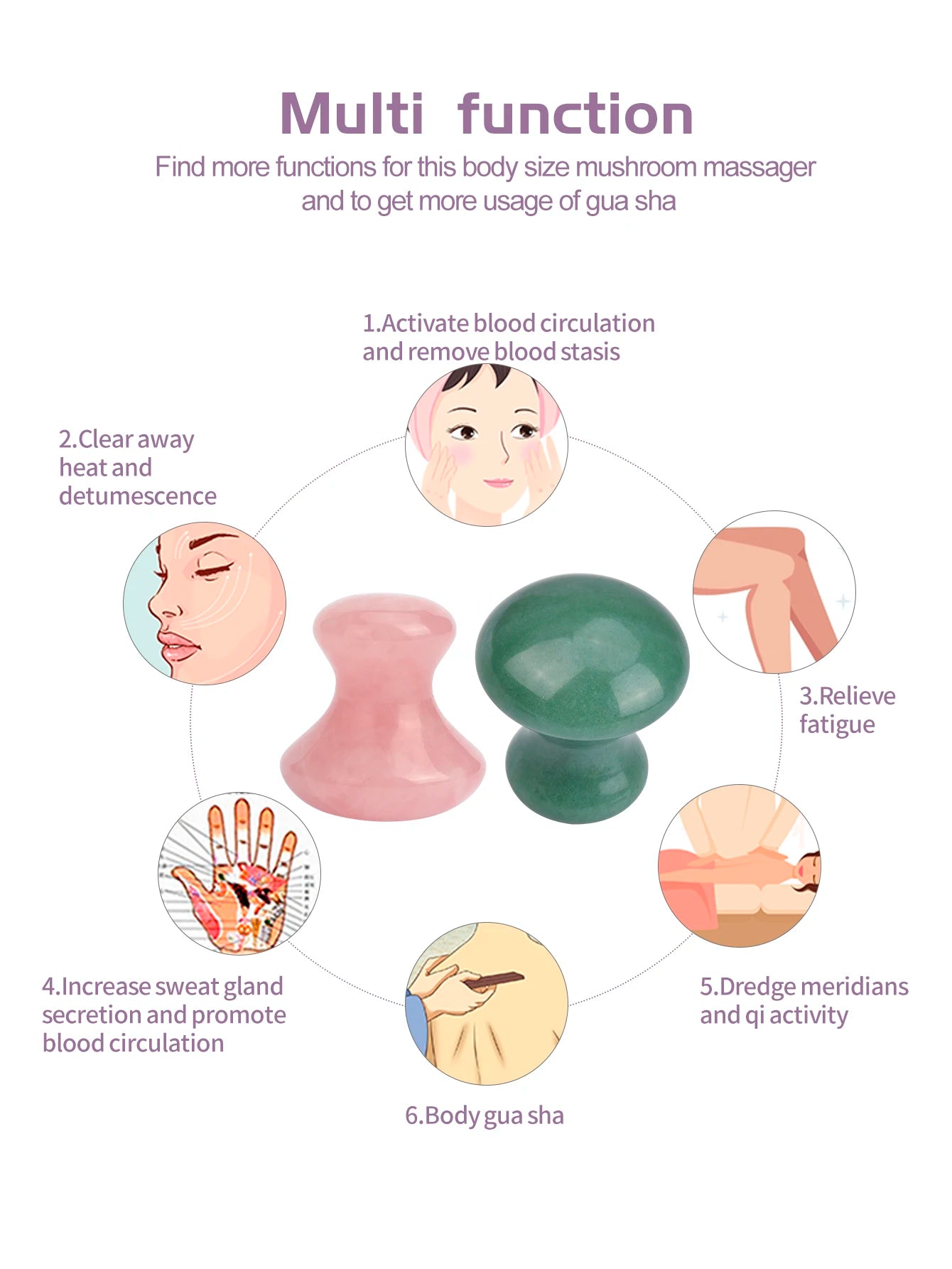 Jade Mushroom Gua Sha Massager - PAEAN Therapy